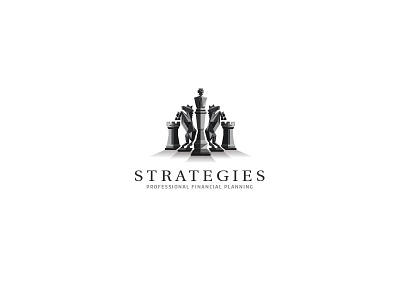 Strategies Logo chess communication corporate financial game investment king management piece publicity strategies strategy