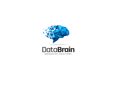 Data Brain Logo brain brainstorm creation creative datas development digital intelligence matrix polygon smart technologies