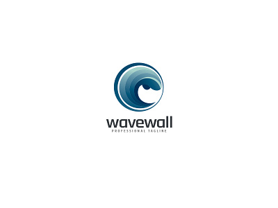 Wave Wall Logo beach circular liquid ocean oceanic sea storm surf swirl tsunami water wave