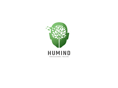 Human Mind Logo ecologic energy environment family green head human leaf nature patrimony smart tree