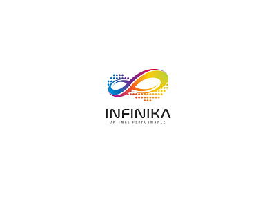 Infinika Logo brainstorm colorful creativity digital endless idea infinite infinity loop pixel solution technologies