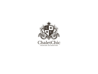 Chalet Chic Logo animal chalet chic crest decoration deer ecologic forest leaf nature shield wood