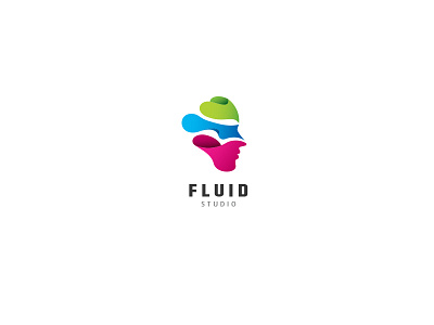 Fluid Human Logo brainstorm diversity face fluid fluidity head human intelligence paint profile responsive virtual