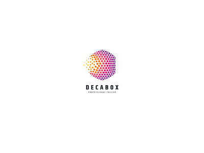 Decabox Logo box brainstorm colorful creative cube dimension hexagon media pixel software technologies virtual