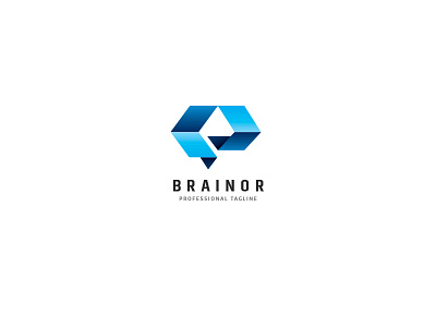 Brainor Logo brain brainstorm bright cortex engineer fold genius intelligence smart solution technologies virtual