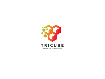 Tricube Logo abstract box builder cube data entertainment hexagon media network software synergy technologies