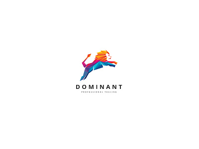 Dominant Lion Logo agility colorful corporate dominant feline investment king lion polygon predator royalty strength