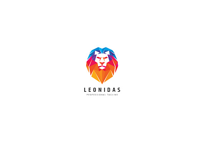 Polygons Lion Logo colorful creative dominance investment leadership lion majestic master polygon royalty strength triangulation