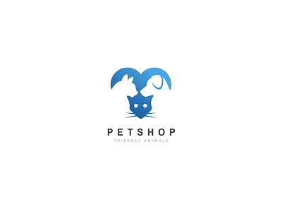 Petshop Logo animal care cat dog friends heart love mouse pet care petshop vet veterinary