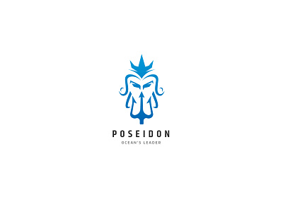 Poseidon Logo crown god king mystical ocean poseidon sea storm strength thunder trident