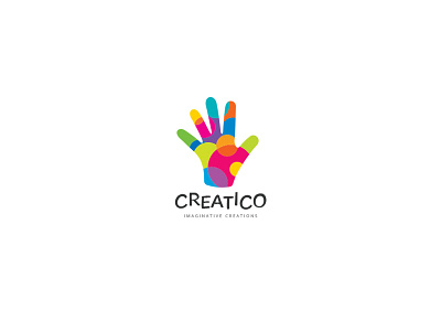 Creatico Logo artist brainstorm colorful creation creativity diy finger hand cut idea kids smart