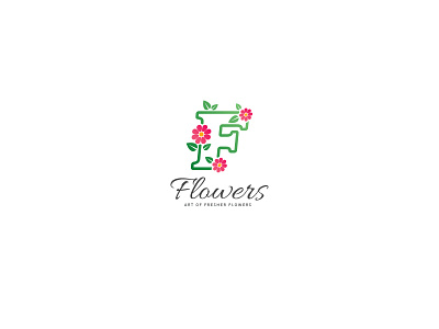 F Letter Flower Logo botanist cut ecological ecology f f letter floral flower fresh green letter f life natural organic petals plant spring summer