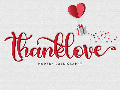 Thanklove background challigraphy digitalpaper display floral flowers font fonts lettering logo love lovely lovelyfont modernscript new poster script t shirt valentine wedding