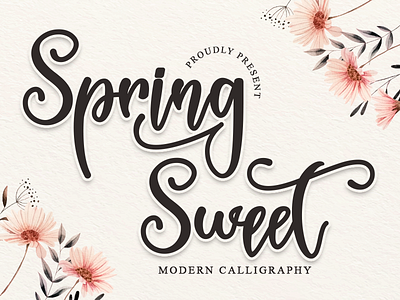 Spring Sweet background challigraphy digitalpaper easter font lettering love lovely lovelyfont new script spring summer