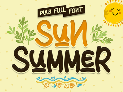 Sun Summer background design digitalpaper display floral fonts logo love new poster