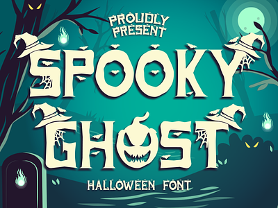 Spooky Ghost background craft design display font ghost graver halloween mockup new ocktober spooky zombie