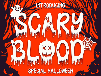 Scary Blood background design ghost halloween logo new october scary spooky witch