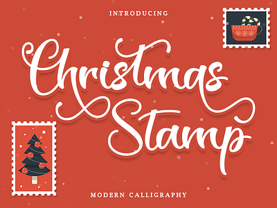 Christmas Stamp background challigraphy christmas design lettering logo love lovely new