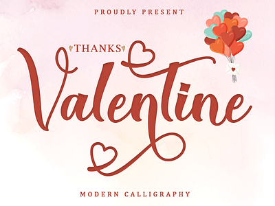 Thanks Valentine Modern Calligraphy