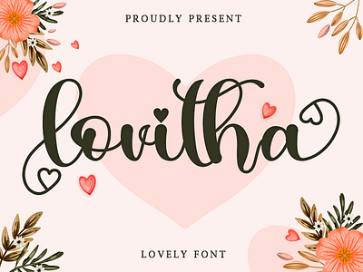 Lovitha Lovely Font background challigraphy design lettering love lovely new romantic valentine