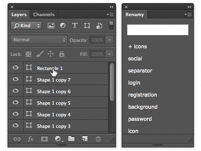 Photoshop Plugin for layers renaming