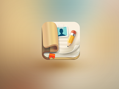 Contacts icon address android app book icon illustration ios skeuomorphism