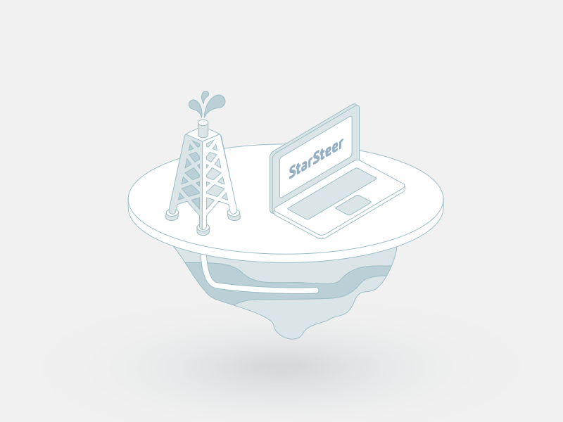 Oil tower oli tower laptop illustration steering rogii starsteer