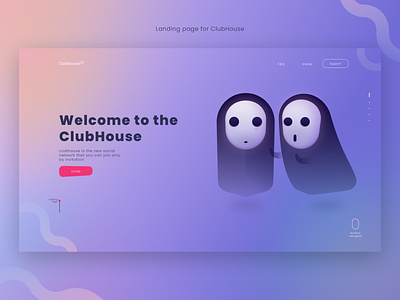 Design Landing Page for ClubHouse 3d advertising branding design landing landing page media kit ui ux web