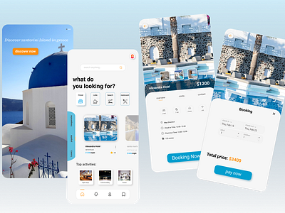 Design application for santorini booking design app hotel santorini ui ux