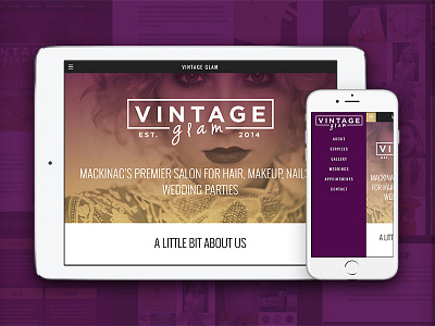 Vintage Glam | Mobile and Tablet branding fashion glam hair mobile salon tablet website