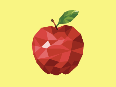 Pomme apple illustrator low poly vector red vector