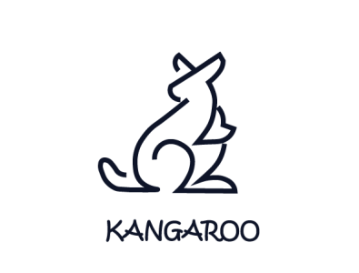 kangaroo illustration logo