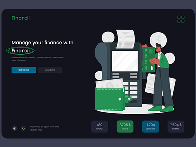 Financi web app branding design ui ux