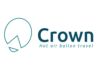 Crown hot air ballon branding logo
