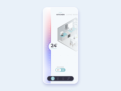 Daily UI Challenge #21 - Home monitoring dashboard B challenge dashboard dashboard ui mobile mobile dashboard monitoring monitoring dashboard soft gradient thermostat ui
