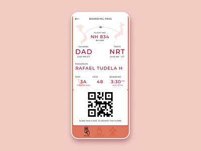 Daily UI Challenge #24 Boarding pass boarding boarding pass boardingpass challenge daily ui dailyuichallenge ui