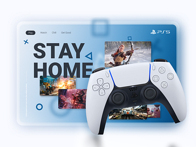 Stay Home PS5 controller daily ui play station playstation 5 poster ps5 stay home ui videogames