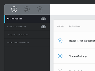 Provider App flat icons interface sidebar ui ux web app