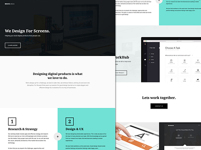 BraveLikeUs Homepage app bold branding design studio flat interface minimal product ui ux web website