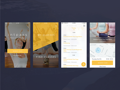 Fitness Class App class discovery fitness ios mobile ui ux yellow