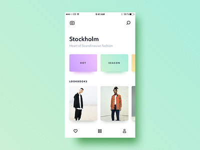 Fashion Discovery app concept fashion gradient ios lookbook minimal mobile stockholm ui