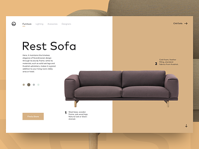 Sofa e commerce furniture minimal product shop sofa ui web