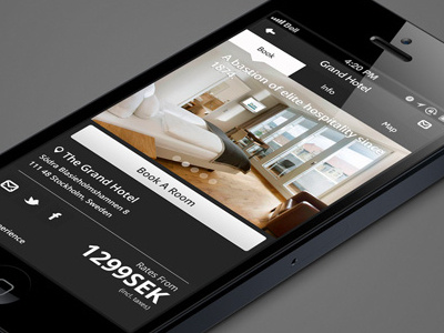 Hotel App flat design hotel interaction design iphone mobile ux