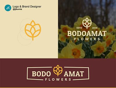 Bodoamat Flowers branding design flat graphic design illustration illustrator logo minimal typography vector