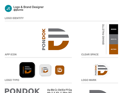 PONDOK D branding design flat graphic design icon illustration logo minimal vector