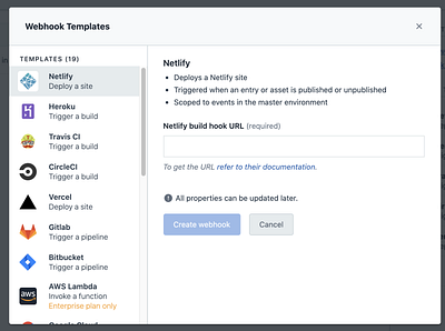 Webhook templates