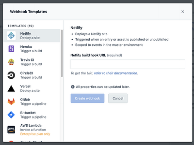 Webhook templates