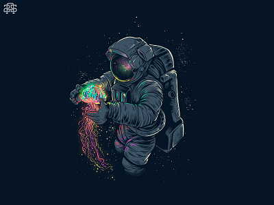 Jellyspace astronaut cosmonaut galaxy jellyfish jellyspace space