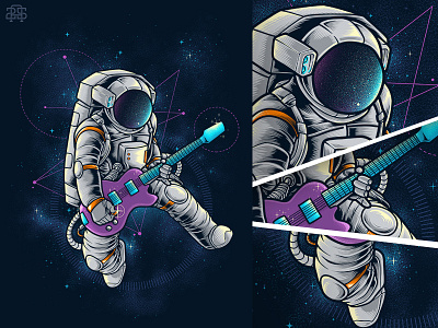 Spacebeat astronaut cosmonaut guitar illustration photoshop rocker space spacebeat spaceman