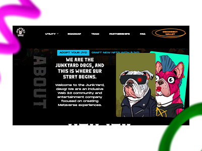 Woof 🦴 Our new website is now live! design dogs junkyard dogs jydnft nft nftcommunity site web3 website